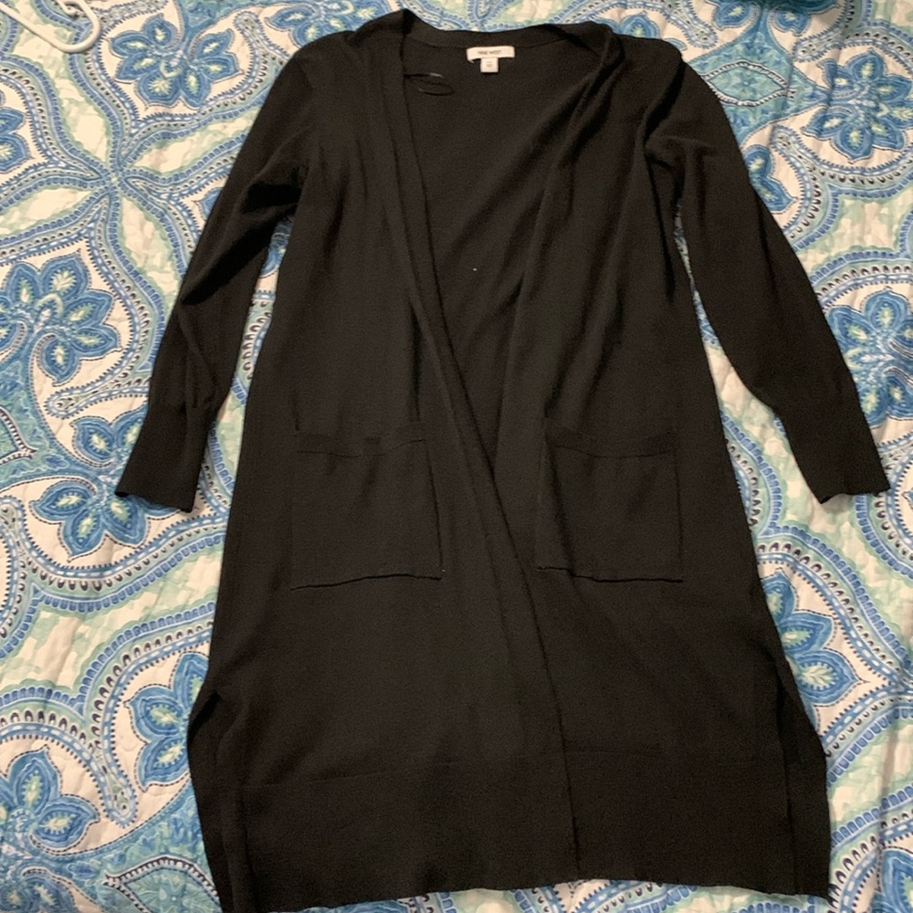 Sz XS Nine West Black Duster Sweater